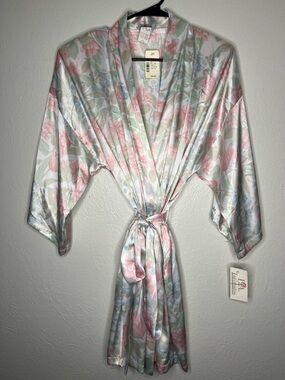 NWT Vintage LA Intimates Silky Floral Robe - Size L